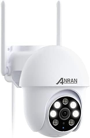 ANRAN 5MP Cámara Vigilancia WiFi Exterior, Seguimiento Automático, Detección de Movimiento, Visión Nocturna en Color, Alarma Sonora y Luminosa, Sensor de Movimiento, Compatible Alexa, P3 Máx Blanco