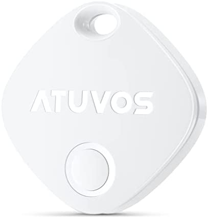 ATUVOS buscador de Objetos Bluetooth, Compatible con Buscar Apple (Sólo iOS), Localizador de Llaves, Rastreador Equipaje, Bolso y más, Radio búsqueda 120m, Batería Reemplazable, Impermeable, 1 Pack
