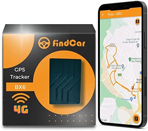 findCar BX6-4G - Localizador GPS para Coches, Camiones, Motos y más [4G] Localización en Vivo. Batería Larga Duración hasta 90 días. Incl. Imán. Alarmas: Exceso Velocidad, Antirrobo y Geovalla
