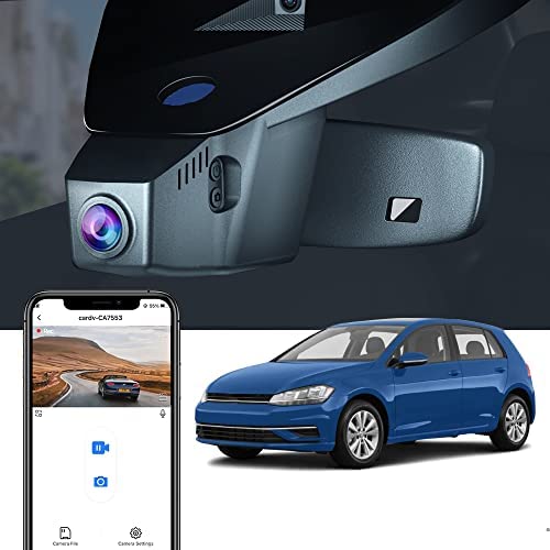 Fitcamx Dashcam Compatible con Cupra Formentor 2021 2022, Compatible con VW Golf Mk8 GTE GTD GTI R, OEM 4K WiFi Cámara de Coche, Monitor de Aparcamiento, Sensor G, Visión Nocturna, Tarjeta de 64 GB