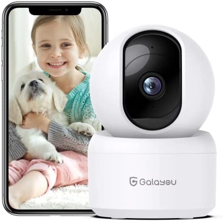 GALAYOU 2K Cámara Vigilancia WiFi Interior, Camaras Vigilancia Bebé IP, con Vista de 360°, Sensor de Movimiento, 24/7 Grabación en Tarjeta SD y Audio Bidireccional, Compatible con Alexa G2