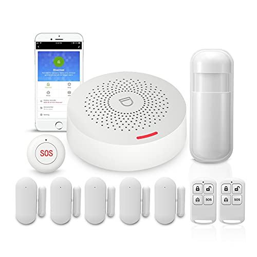 PGST Alarmas para casa WiFi, Alarma sin cuotas, Kit antirrobo con Sirena, Alarma Puerta, Ventanas, mandos, Compatible con Alexa Google Home (I4-ENKY-XV54)