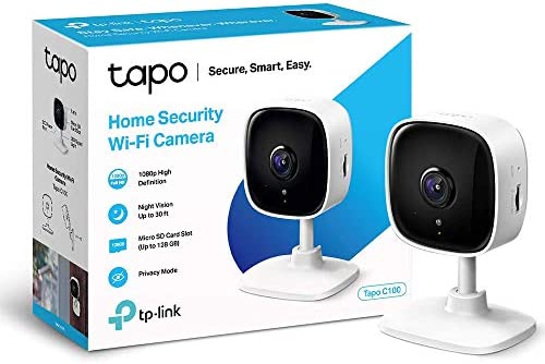 TP-Link TAPO - 1080P Cámara Vigilancia WiFi Interior,para Vigilar Bebés y Mascotas, Visión Nocturna, Detección de Movimiento, Audio Bidireccional, Almacenamiento SD, Compatible con Alexa, Color Blanco