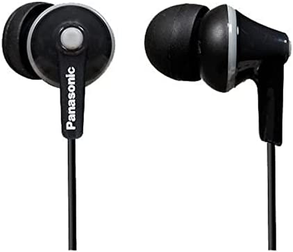 Panasonic RP-HJE125E-K Auriculares Botón con Cable, In-Ear, Sonido Estéreo para Móvil, MP3/MP4 , Diseño de Ajuste Cómodo, Imán Neodimio 9 mm, Negro