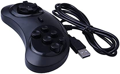 Ashley GAO Controlador de juegos USB Gamepad 6 botones para SEGA USB Gaming Joystick titular para PC MAC Mega Drive Gamepads