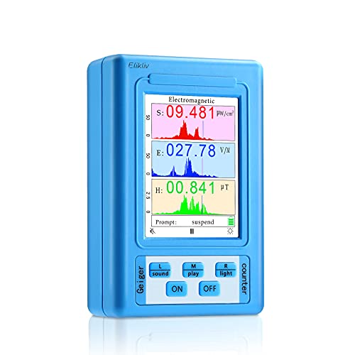 Elikliv Detector de Radiación de Campos Electromagnéticos, Digital Medidor de EMF Radiación Electromagnetica con LCD Pantalla para Interior y Exterior