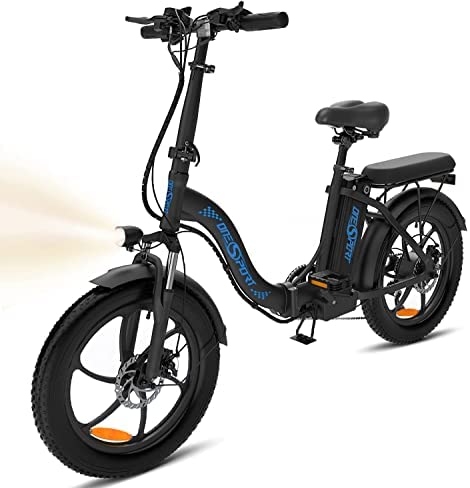 Bicicleta Eléctrica Plegable, E-Bike con Neumático Gordo con Batería Extraíble 36V/10.4Ah, Motor Central Eléctrico 250W, Puede Subir Pendientes de 25°, Shimano-7, Kilometraje de Recarga hasta 60 km