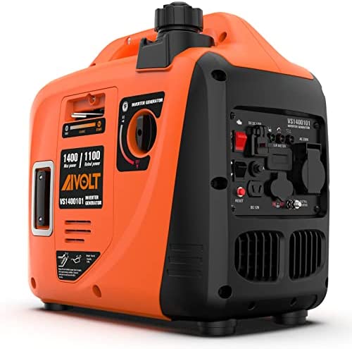 AIVOLT Generador Gasolina 1400W Generador Inverter Silencioso con Salidas de CA 230V/DC 12V/USB Tipo-A y 2,5L Tanque Generador Ligero Portátil para Camping Exterior