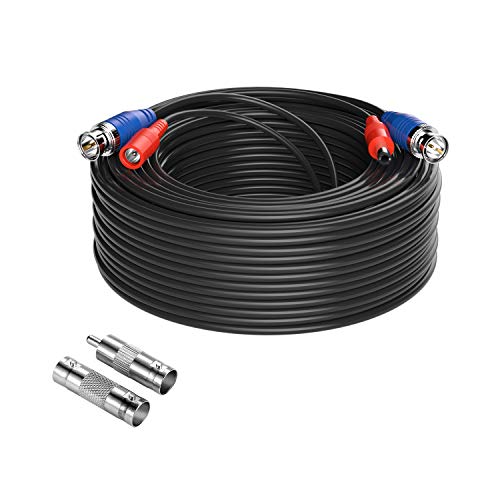 Anlapus 30m/100 pies Cable BNC Video y Fuente de Alimentación para CCTV Kit Cámara de Vigilancia DVR Sistema Seguridad Hogar