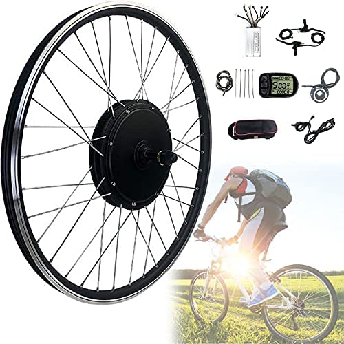 LIMEIDM Kit de conversión de Bicicleta eléctrica 20"/ 24" / 26"/ 27,5" / 28"/ 29" / 700C Cassette de Rueda Trasera para Bicicleta Kit de conversión de buje de Bicicleta eléctrica,48V/1000W-29inch