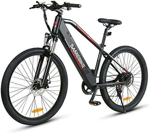 SAMEBIKE Bicicleta eléctrica 27.5 Pulgadas 48V/10.4Ah batería,Shimano 7 Vel,Pedal Assist,Se Puede configurar la contraseña en la Pantalla?Alcance de hasta 35-90 km,Adultos Urbana City E-Bike