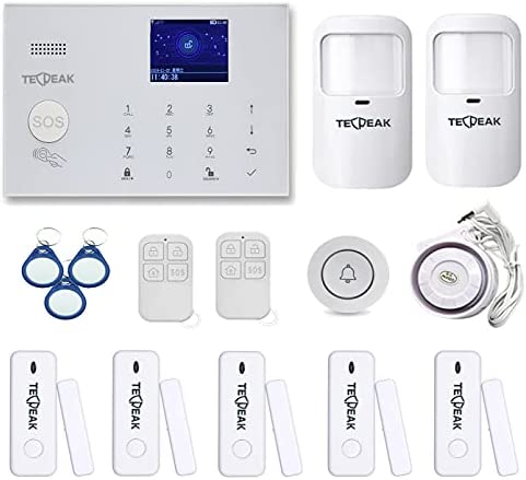 WiFi/gsm Sistema de Seguridad,TecPeak Kit de Seguridad y Alarma Hogar con 120dB Sirena para Proteger su hogar y Oficina (A2)