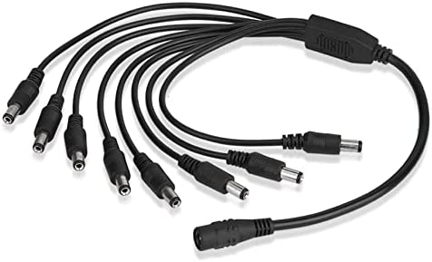Conectores de cable de alimentación de CC para el sistema de alimentación de la cámara de vigilancia de seguridad CCTV y tiras de LED Conexión de iluminación (5.5x2.1mm) 8 Cable adaptador divisor