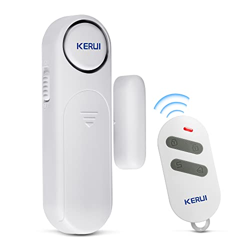 KERUI D121 Sensor de Alarma para Puertas y Ventanas, Alarma Antirrobo con Control Remoto, Alarma de Timbre de 120dB, Sistema de Seguridad para el Hogar Expandible- para Niños, Refrigeradores, Tiendas