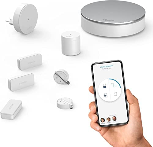 Somfy 2401497 Home Alarm, Alarma para casa, Sistema inalámbrico anti robo, Compatible con Alexa, Google Assistant y TaHoma, Gris Plateado