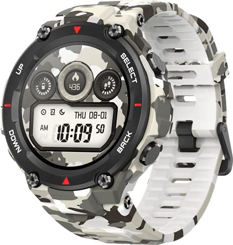 Amazfit T-Rex Smartwatch Pulsera Inteligente Reloj Deportativo Monitor de Sueño Notificación Llamada y Mensaje 5ATM GPS Diseño Resitente Ambiente para Andriod y iOS