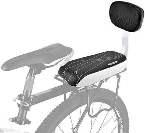 auvstar Asiento Bicicleta Niño,Cojín para Asiento Trasero de Bicicleta,Asiento con Respaldo De Esponja Suave Y Grueso Seguro Cómodo para Niños O Adultos,Accesorios para Bicicleta.