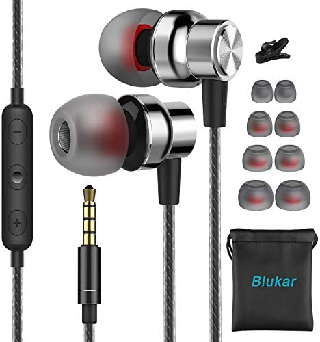 Auriculares In Ear, Blukar Auriculares con Micrófono y Cable Cómodo Reducción Ruido Sonido Estéreo Control de Volumen para Galaxy, Huawei y Todos los Dispositivos de Auriculares de 3.5mm