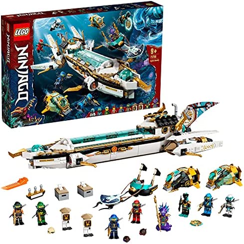 LEGO 71756 Ninjago Barco de Asalto Hidro, Submarino de Juguete para Construir con Mini Figuras Ninja, Ideas Niños de 9 Años o Más