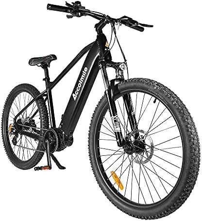 Accolmile Bicicleta Eléctrica de Montaña de 27,5 Pulgadas, M200 Torque Mid Motor 36V 250W, Batería de Litio de 15 Ah, Horquilla Delantera con Suspensión y Shimano de 8 Velocidades