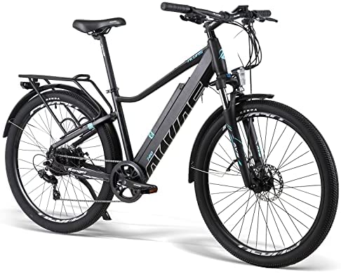 AKEZ Bicicleta eléctrica para adultos, bicicleta eléctrica de montaña para hombres, bicicleta eléctrica híbrida todo terreno, 48 V/10 Ah, extraíble, batería de litio extraíble, para ciclismo, deportes al aire libre