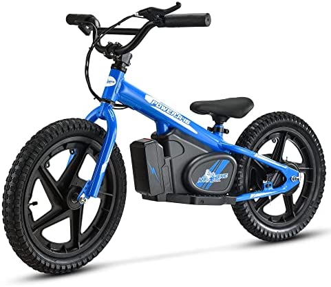 Mio Teck - Electric Balance Bike Azul | Bicicleta eléctrica azul para niños, 16 pulgadas, 5-8 años, 2 velocidades 12-24 km/h, 24 V 170 W Brush Motor