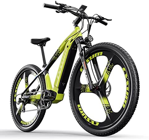 cysum CM520 Bicicleta eléctrica para Hombre, Bicicleta de montaña eléctrica para Adultos de 29 ", Bicicleta de montaña de Carretera Shimano 7 Speed, llanta de una Pieza, Freno Disco hidráulico