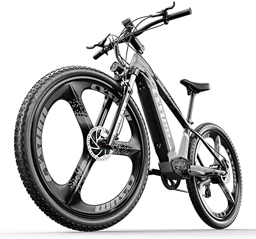 cysum CM520 Bicicleta eléctrica para Hombre, Bicicleta de montaña eléctrica para Adultos de 29 ", Bicicleta de montaña de Carretera Shimano 7 Speed, llanta de una Pieza, Freno Disco hidráulico