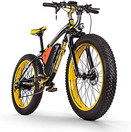 RICH BIT TOP-022 Bici de montaña eléctrica de la Bicicleta, neumático Gordo Ebike de 26" con la batería de Litio de 48V 17Ah