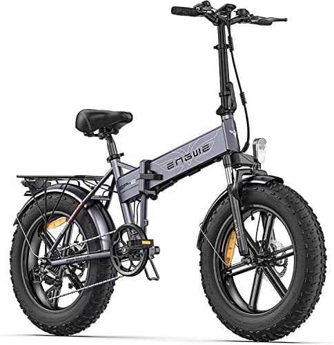 ENGWE Bicicleta Eléctrica Plegable para Adultos, con Neumáticos Todo Terreno de 20"×4.0" para Montaña y Playa Tiene 7 Velocidades y Batería de Litio Removible de 48V 13AH Ebike Adult