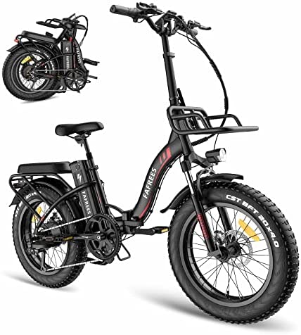 Fafrees 20" Bicicleta Electrica Plegable, 22.5Ah 48V/1080Wh Bicycle Electric, 4.0" Fat Bike Bici Electrica Ebike Adulto para Playa Nieve, Shimano 7 Velocidades, Oficial F20 MAX 2023 Nuevo