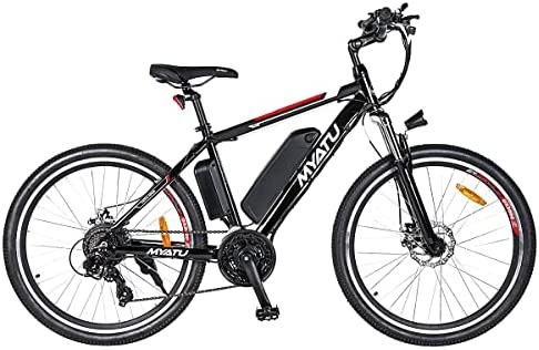 Myatu Bicicleta Eléctrica de 26 Pulgadas con Batería Extraíble de 36V 12.5Ah, Bici Eléctrica para Adultos