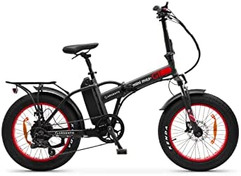 Argento, Mini MAX GT, Bicicleta Eléctrica, Plegable, Motor 250W, Batería 615WH, Neumáticos 20", Rojo y Negro