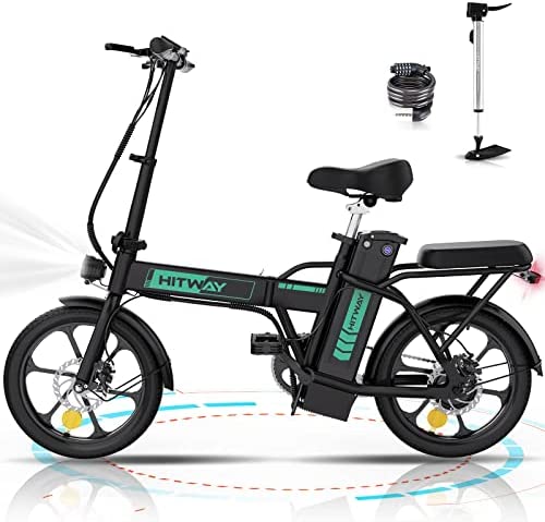 HITWAY Bicicleta eléctrica Ebike Bicicletas urbanas Plegables, batería de 8,4Ah, Motor de 250W, Alcance hasta 35-70 km BK5