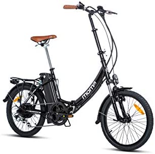 Moma Bikes Bicicleta Electrica Plegable Urbana Ebike20.2, Aluminio SHIMANO 7v, Batería Litio 36V 16Ah