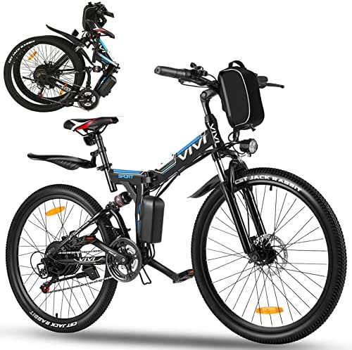 VIVI Bicicleta Electrica Plegable 250W Bicicleta Eléctrica Montaña, Bicicleta Montaña Adulto Bicicleta Electrica Plegable 26"