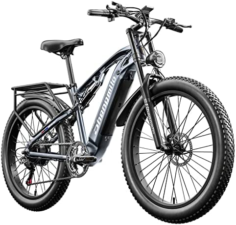 Shengmilo Bicicleta eléctrica MX05, Bicicletas eléctrica para Adultos, Bicicleta de montaña eléctrica con 3 Modos de conducción, batería extraíble de 48 V 15 Ah, Frenos de Disco hidráulicos