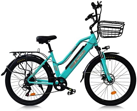 TAOCI Bicicleta eléctrica de 26 pulgadas para mujeres y adultos con batería de litio extraíble de 36 V E-Bike Shimano 7 velocidades Mountain Bicicletas para viajes y trabajo