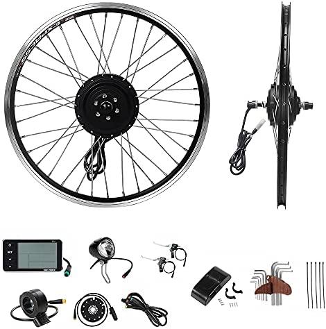 YOSE POWER Bicicletas eléctricas Hub Motor Front Wheel 36 V250 W 20" Bicicleta eléctrica Kit de conversión de 20 pulgadas, negro con pantalla LCD