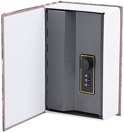 Wendry Caja de Seguridad para Libros,con Cerradura de combinación, Caja de Papel Exterior, Caja de Acero Inoxidable Interna para Caja de Almacenamiento de colección(Ruta 66)
