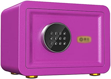 Caja fuerte Caja fuerte, pequeño gabinete electrónico con sistema de alarma oficina, multicolor -35X25X25Cm Caja de seguridad, amarillo