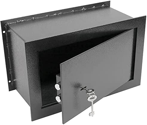 PrimeMatik - Caja Fuerte de Seguridad empotrada de Acero con Llaves 36x15x23cm Negra