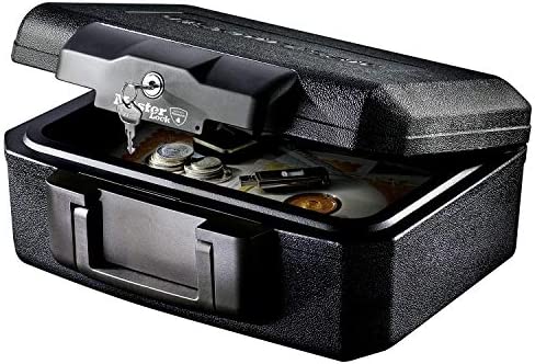 Master Lock L1200 Caja Fuerte Portatil Ignifuga con Llave Small Adecuada para Documentos, Dispositivos Electrónicos, Soporte Multimedia, Pequeños