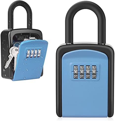  Caja de bloqueo de llave con gancho, caja de seguridad al aire  libre para llaves de casa, caja fuerte con llave con cerradura de  combinación, capacidad de 5 llaves : Productos