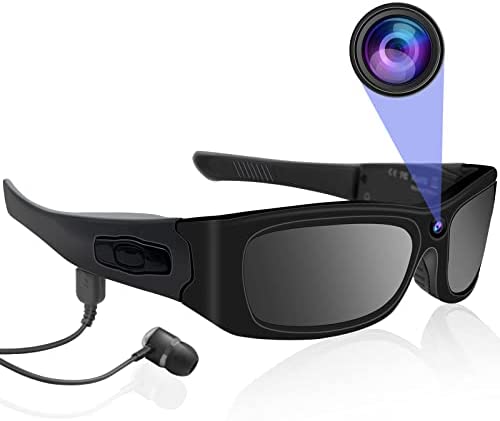 ZGSZ Cámara de Gafas de Sol, Cámara Deportiva Bluetooth HD 1080P cámara de Gafas Compatible con Actividades en Interiores/Exteriores, Grabación de Video y Toma de Fotos Continúa Trabajando 2 Horas