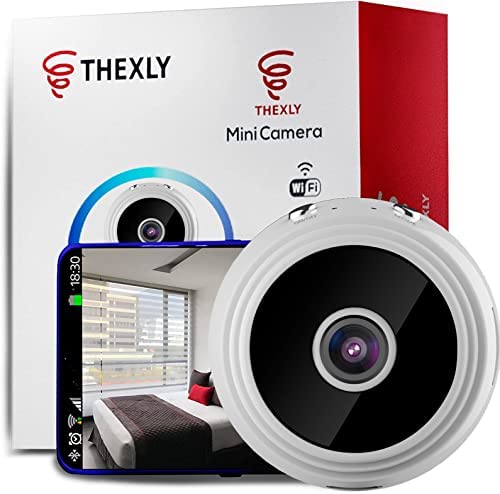THEXLY - Cámara espía Oculta HD 1080p - Mini cámara espía WiFi para Ver en el móvil - Vigilancia camuflada con Sensor de Movimiento y visión Nocturna (V. 2022 White)