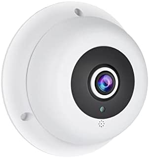 REVODATA Fisheye PoE Cámara IP con micrófono, HD 5MP Interior Cámara de Seguridad Audio Lente de 1.7mm 180° IR Visión Nocturna CCTV Detección de Movimiento Video Cámara IP PoE (IF04-P-Audio-HS)