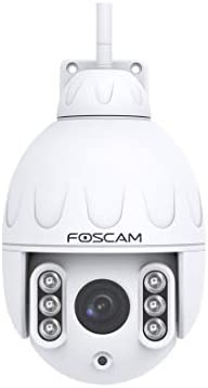 Foscam SD2 PTZ - Cámara IP Wi-Fi Domo PTZ 2MP con Zoom óptico x4, detección de Movimiento Inteligente, Color Blanco