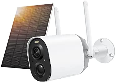 NETVUE Camara Vigilancia WiFi Exterior Solar con Batería Recargable, FHD Cámara de Seguridad con Detección Humana PIR, Visión Nocturna Color, Audio Bidireccional, Cámara sin Cables con Sirena