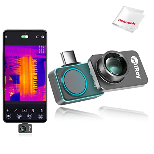 InfiRay Xinfrared P2 Pro Cámara térmica con lente macro magnética, 9g Cuerpo totalmente metálico, rango de medición -20 °C~550 °C, resolución de 25 Hz 256X192, para Android Type-C 9. 0 and above